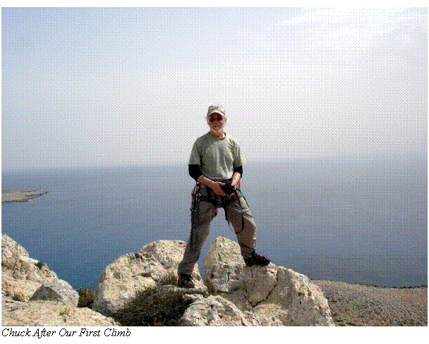 Text Box:  Chuck After Our First Climb
