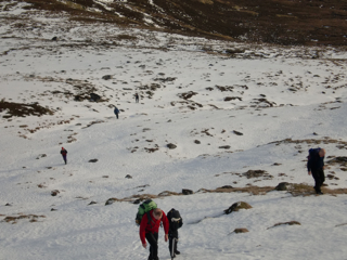 Walking up Geal Charn