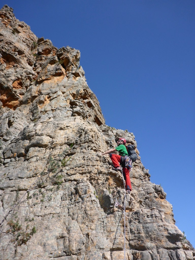 Heading up towards the pinnacle on Tiptoe Ridge