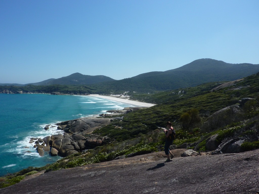 Walking towards Squeaky Beach on Wilson's Promontory