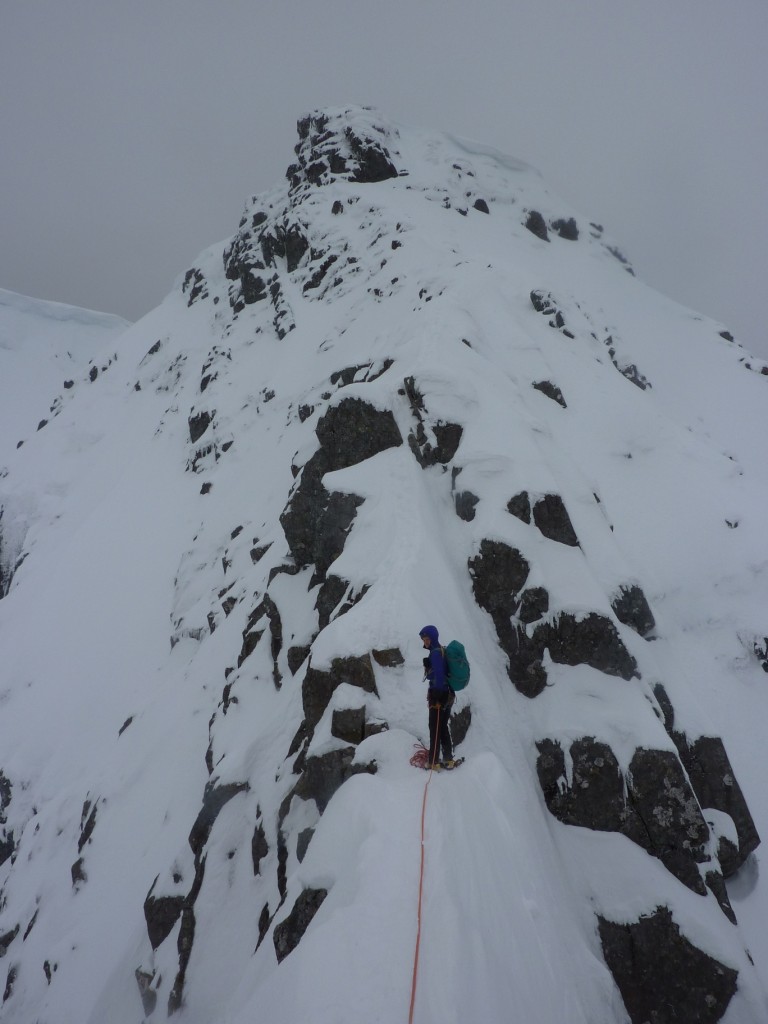 Maria about to set up a belay just before Tower Gap, the last major obstacle on the route