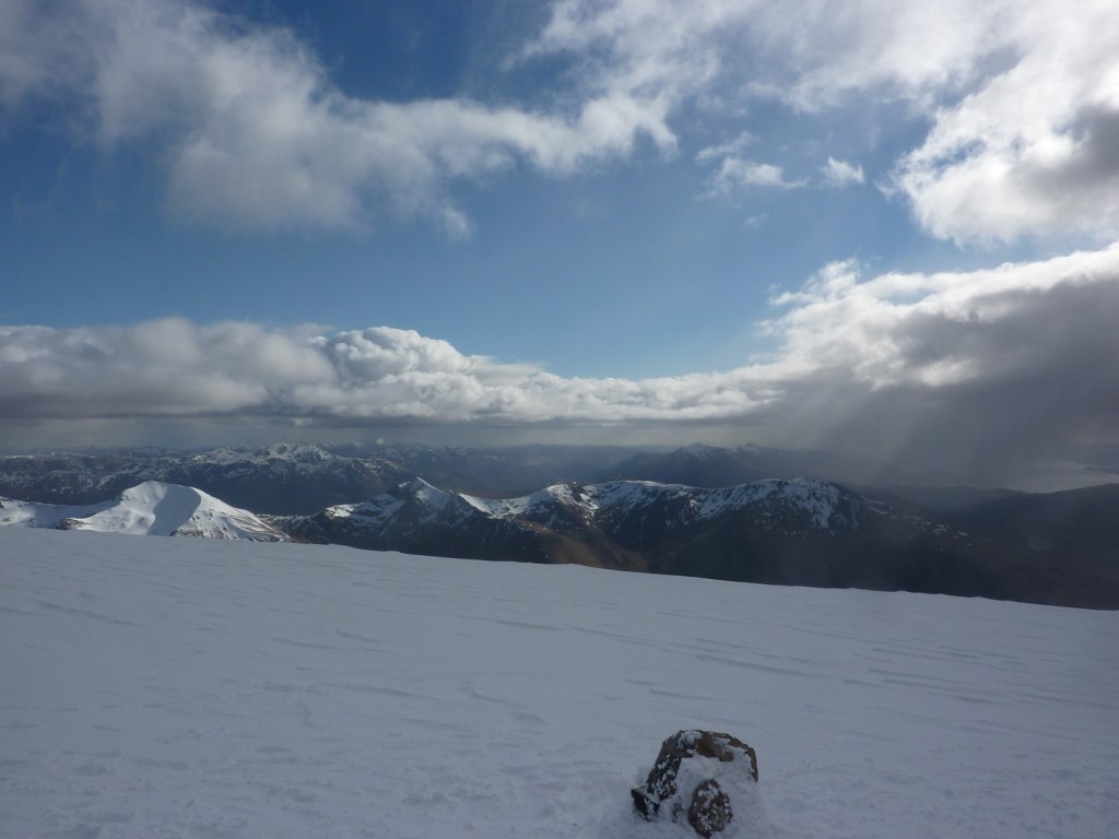Great views of the Mamores, with the coire on the left of this picture looking ideal for skiing...