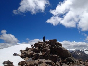 John on Peak 4296, which he and Claire climbed via the S ridge, and descended via the E ridge (around a grade 1 scramble)
