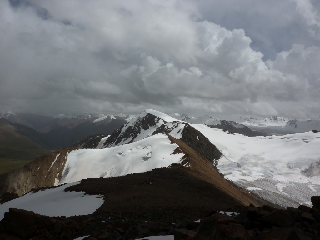 View towards Djel Tau Peak from the summit of Srnicova Peak (4356m)