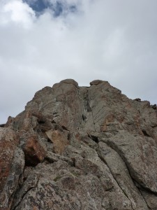 The climb up to the 2nd pinnacle on Ibex Ridge