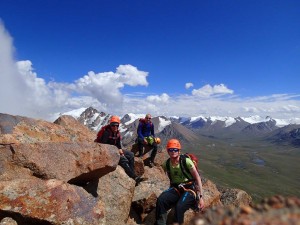 John, Claire & Will on the summit of Peak 4272