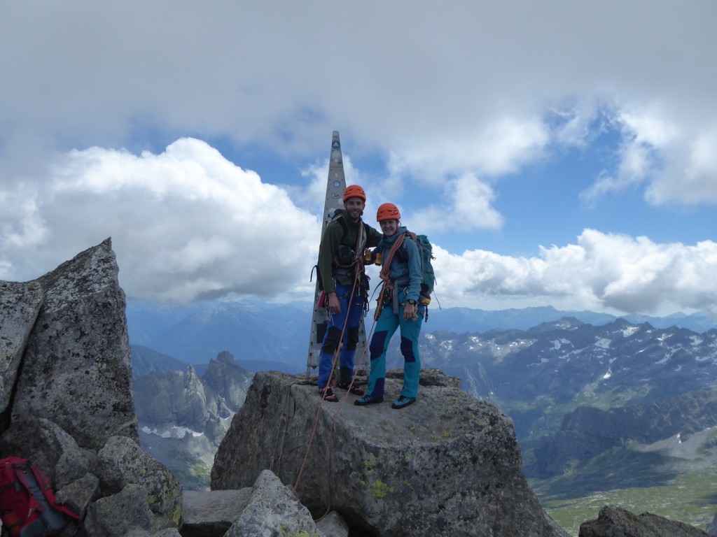 On the summit, about 10 hours after leaving the hut. We would probably normally have been a bit quicker, but we got a bit held up behind another team, and with Maria not really having climbed for about 3 months, we were taking it steady.