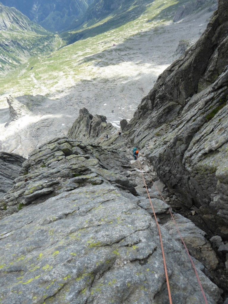 The descent consisted of a few abseils, interspersed with scrambling on sometimes quite loose & chossy rock