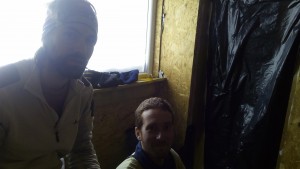 Tea break at the ski-patroller hut. 