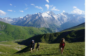 Hiking up to the hut