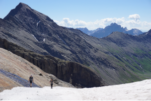Andrew and Hannah starting up the Lombard glacier