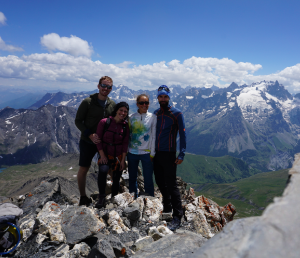 The YMC team on the summit of Aiguille de Goleon