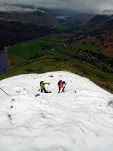 Ange and Steve with the valley below