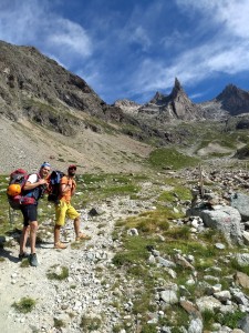 Hiking up the 1200m from Les Etages to the Aiguille Dibona